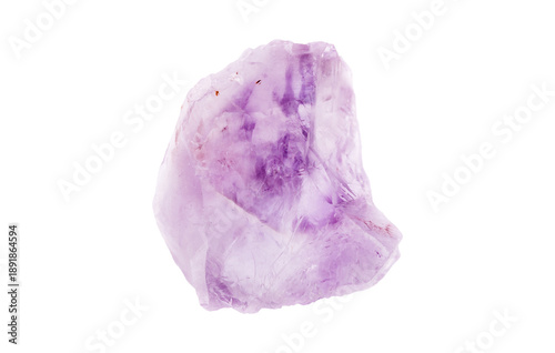 Fotografie Natural amethyst crystal hematite or goethite cluster with purple gemstone formations, isolated on white background