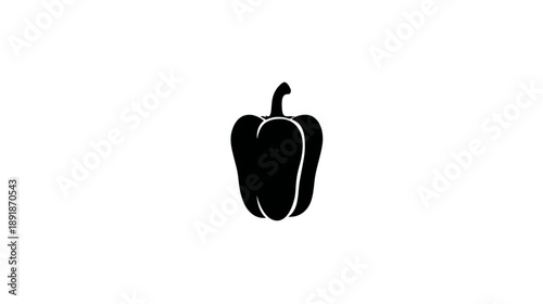 Silhouetted image featuring a bell pepper; the vegetable is black against a plain white backdrop
