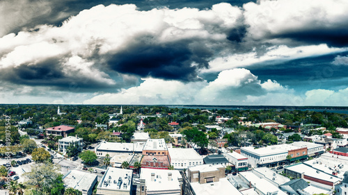 Tableau sur toile Aerial sunset view of Beaufort, South Carolina