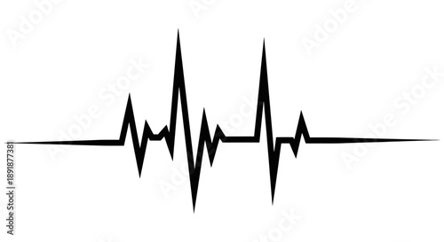 Simple black heartbeat line graph on white background.