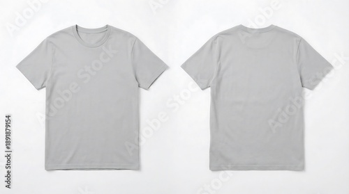 Plain light gray short sleeve unisex cotton t shirt blank apparel mockup for custom printing design T-shirt Mockup