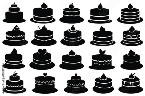 set of cake icons