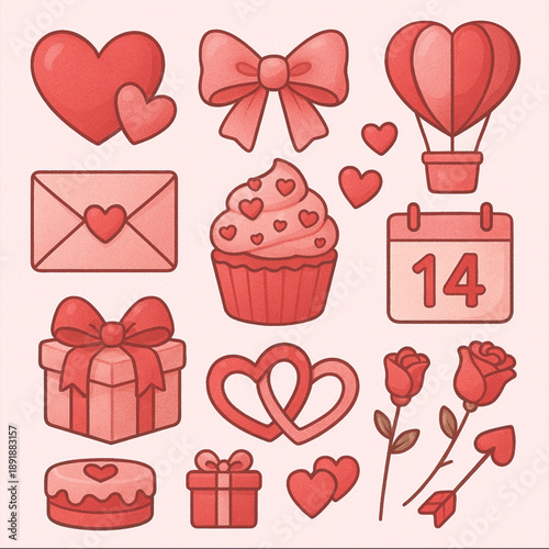 set of valentine day icons || 