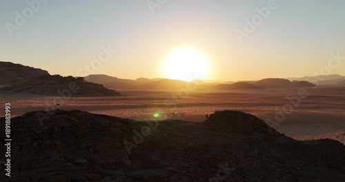 Aerial view at Wadi Rum Jordan