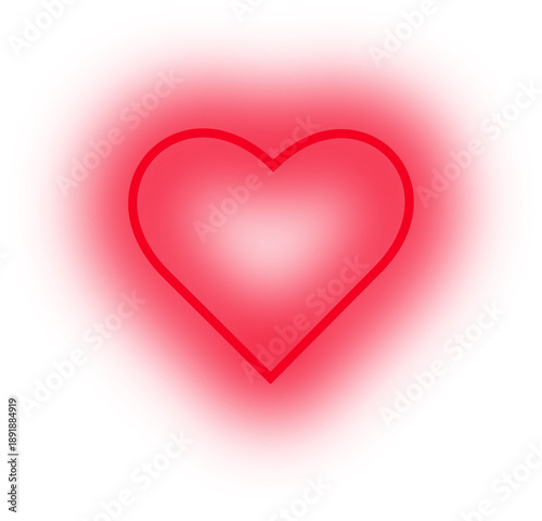 neon glowing red heart