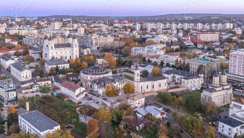Photos Aerial view morning shot with Iasi City Center in Romania