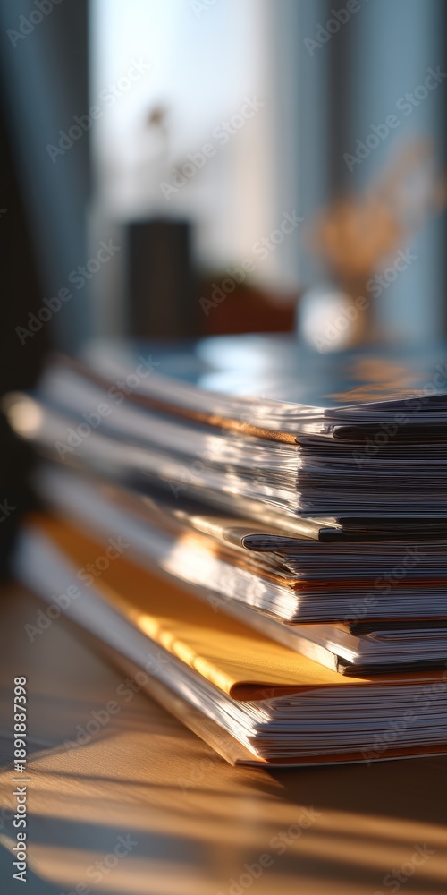 Obraz premium Piled documents and paperwork