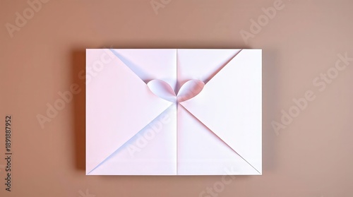 Wallpaper Mural White envelope with heart shaped letter inside on brown background Torontodigital.ca