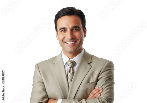 Businessman portrait isolated on transparent background