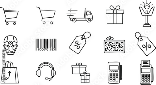 Collection of Ecommerce Icons and Symbols.