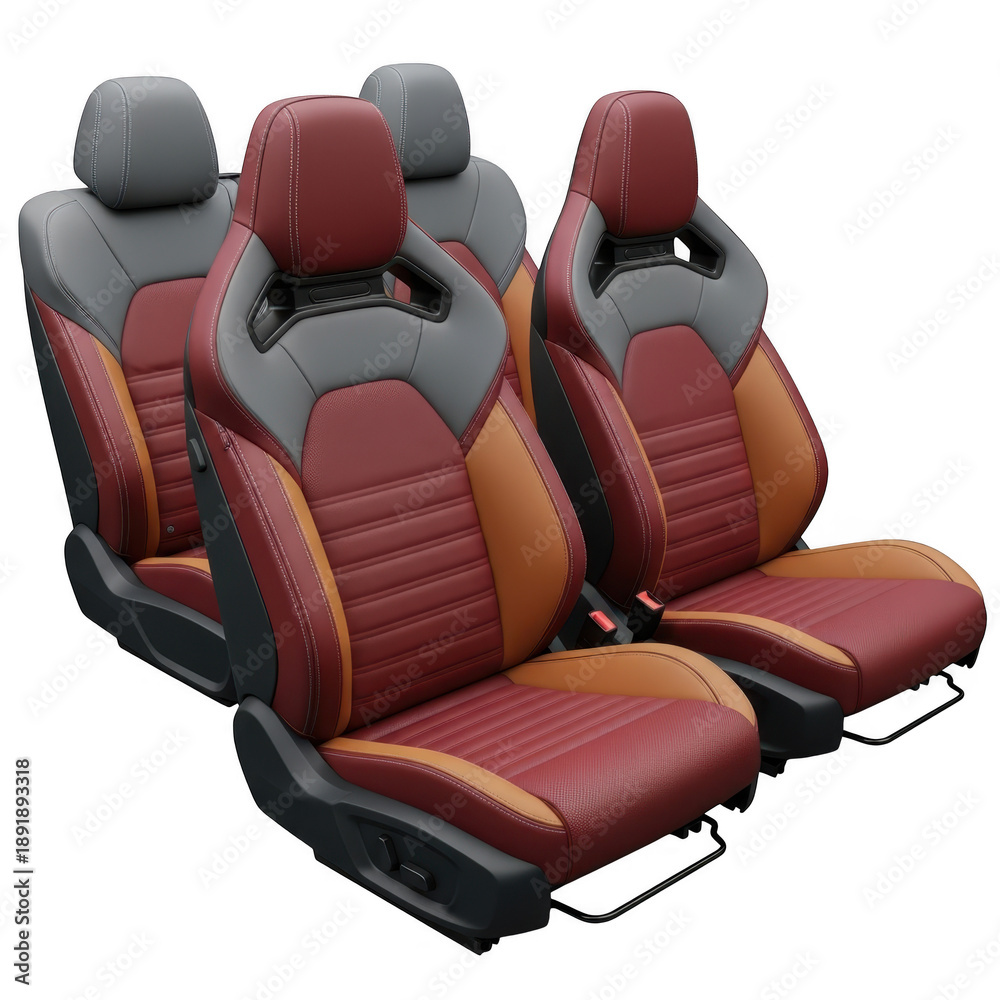 Obraz premium Car seat upholstery design isolated on transparent background