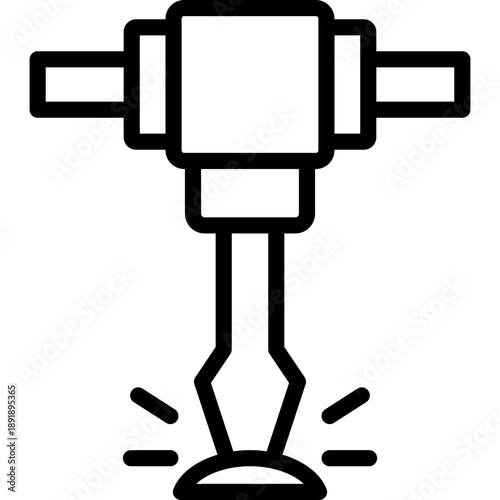 jackhammer icon illustration design with outline
