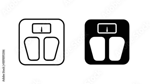 Vector illustration of a modern bathroom weighing scale icon, weight measurement, on transparent background