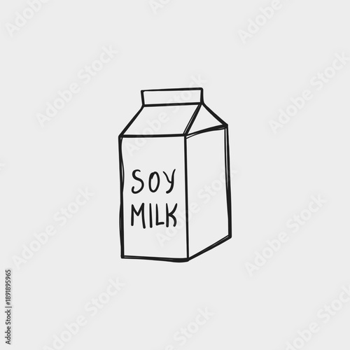 Hand Drawn Soy Milk Carton Illustration