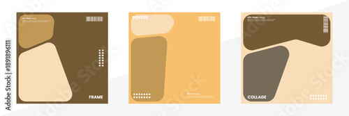 Square abstract rounded layout with neutral color palette for poster, cover, or flyer design