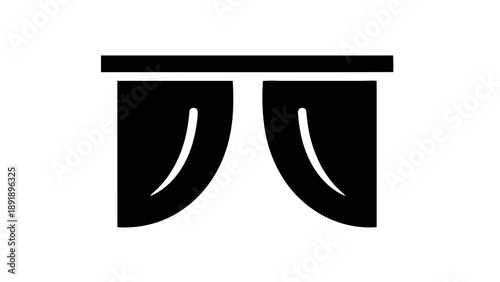 Vector illustration of elegant open curtains, drapes or fabric window treatment on transparent background