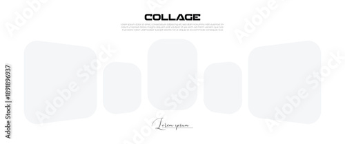 Minimal abstract photo frame layout for pictures or photos in modern digital wall presentations