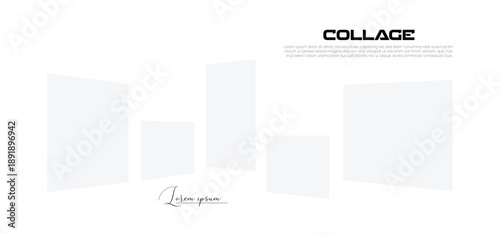 Clean abstract photo frame layout for pictures, photo collections, and digital gallery walls