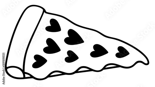 Heart Shaped Pepperoni Pizza Slice for Valentine’s Day Date Night, Romantic Food for Couples Sharing Love Together