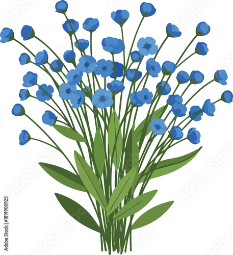 Blue Forget Me Not Flowers Bouquet.