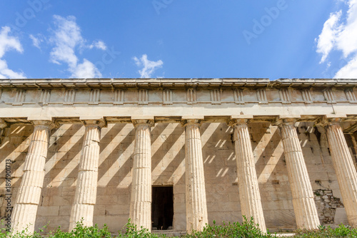 Canvastavla Temple of Hephaestus in the Ancient Agora of Athens Featuring Classical Doric Co