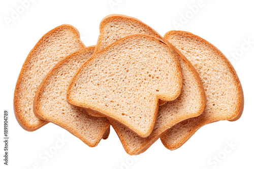 Sliced Whole Wheat Bread on White Background