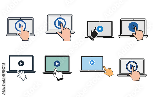 Video Marketing and Digital Media Content Flat Vector Illustration