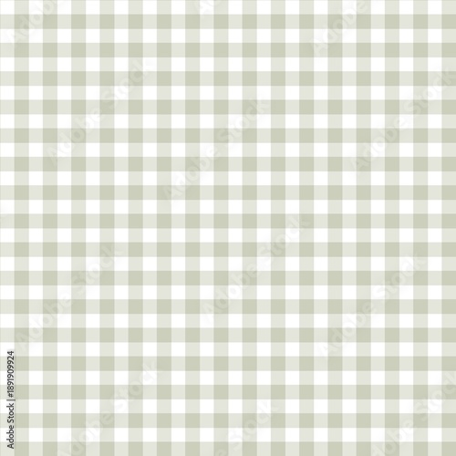 Soft sage green gingham seamless pattern. Neutral aesthetic plaid background for modern nursery wallpaper, spring home decor, and creative textile prints.