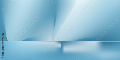 Wall interior background, studio  and backdrops show products.with shadow from window color white and blue light. background for text insertion and presentation product