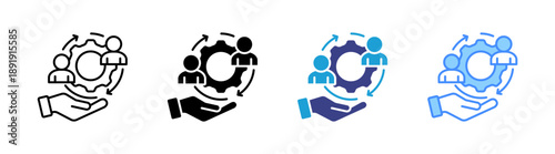 Hr Outsourcing icon set multiple style collection