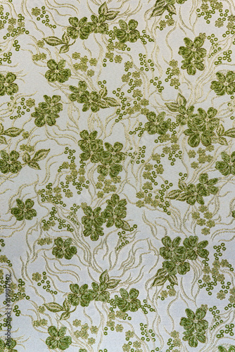 Fresh Green and Olive Floral Textile Pattern