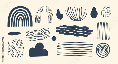 Abstract Organic Shapes and Lines Collection.