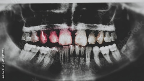 Wallpaper Mural Panoramic Dental X-ray of Human Teeth and Jaw. Torontodigital.ca