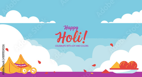 Celebrating Holi festival with vibrant colors and joyful festivities outdoors