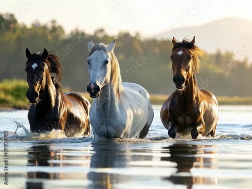 Horses in the water