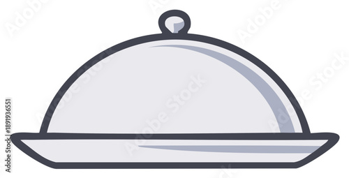 Elegant Silver Food Dome Cloche Serving Dish Tray for Fine Dining Events and Culinary Illustrations