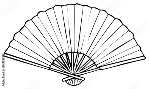 Black and white hand fan illustration