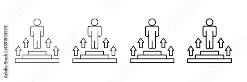 Personal Growth Icons Vector Set In Different Stroke Line Style