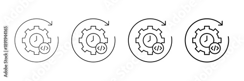 Prompt Iteration Icons Vector Set In Different Stroke Line Style
