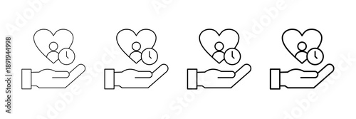 Self Care Routine Icons Vector Set In Different Stroke Line Style