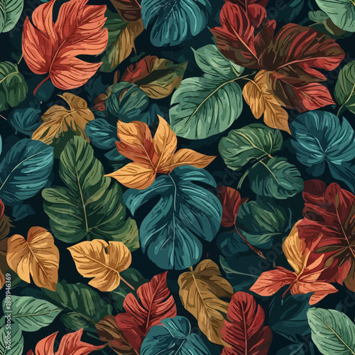 Wallpaper Mural Leaf Pattern Design Very Cool Torontodigital.ca