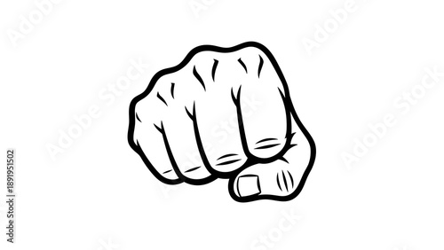 Clenched fist illustration on white background