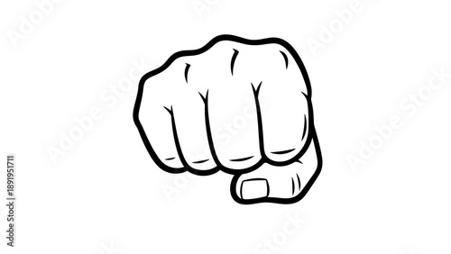 Clenched fist illustration on white background