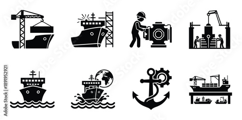 Industry and metal press industrial manufacturing heavy machine equipment vector