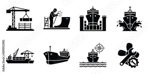 Industry and robotic production industrial manufacturing technology vector icon