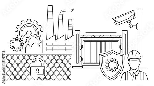 Surveillance, Gear, Workers, Industrial Environment