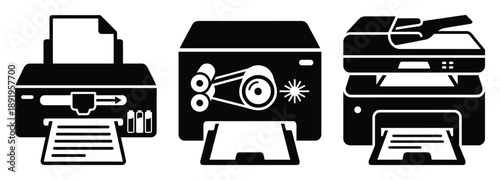 Document printer isolated vector machine for business and office printing