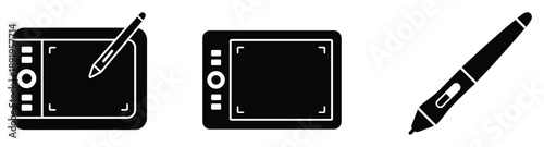 Drawing tablet graphics for illustrator and digital art designer isolated vector
