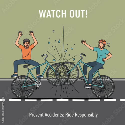 Cyclists Celebrating Collision on Roadway.