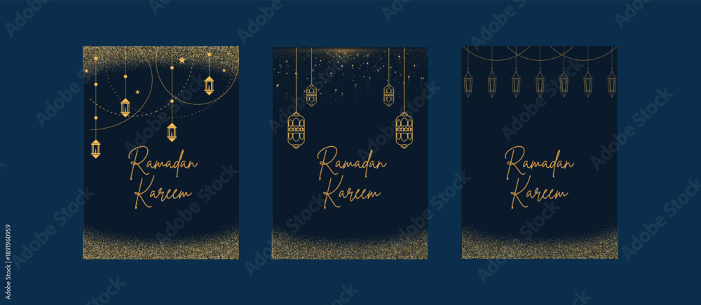 Fototapeta premium Ramadan Kareem greeting card, banner and social media template design.